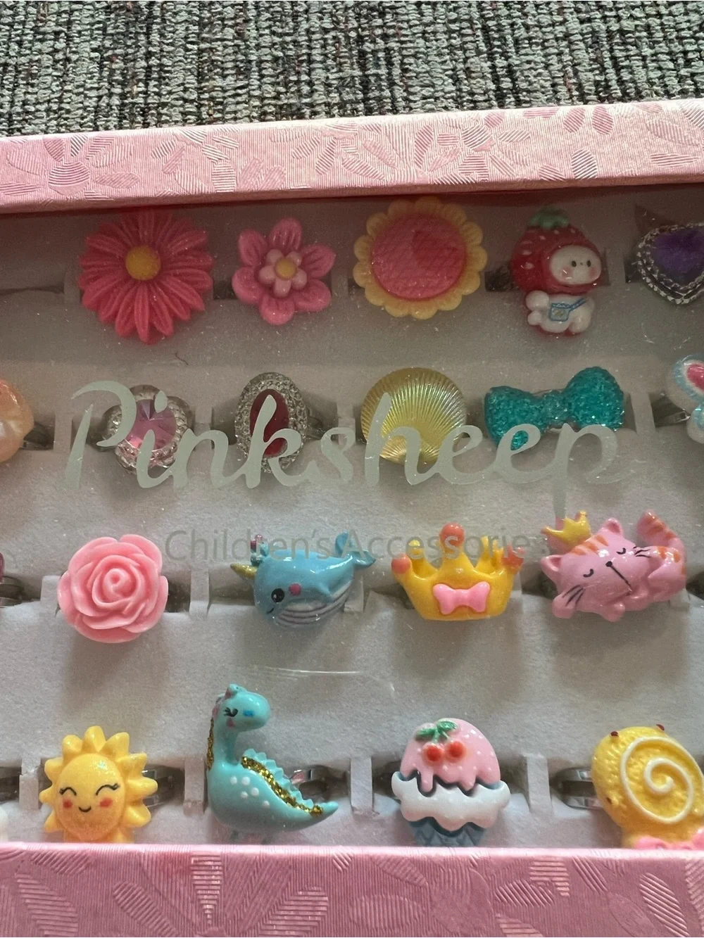 Pink SheepLittle Girl Jewel Rings and Celestial Tiara